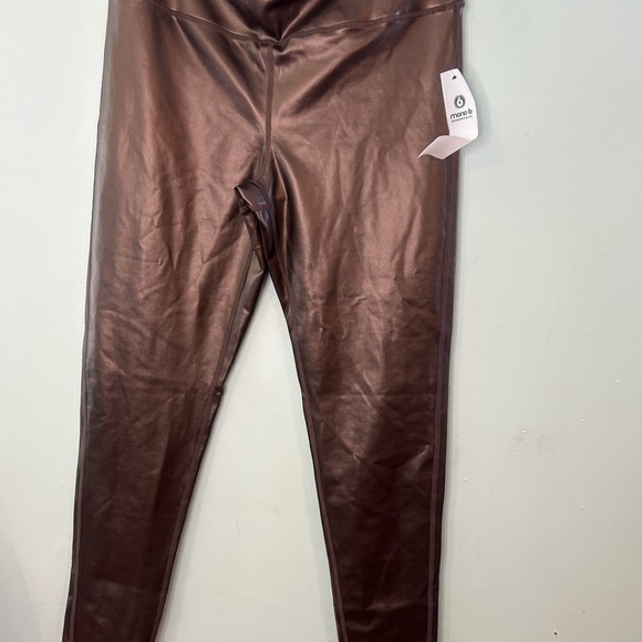 Mono B Shiny Dark brown High-Rise Leggings - Picture 6 of 10